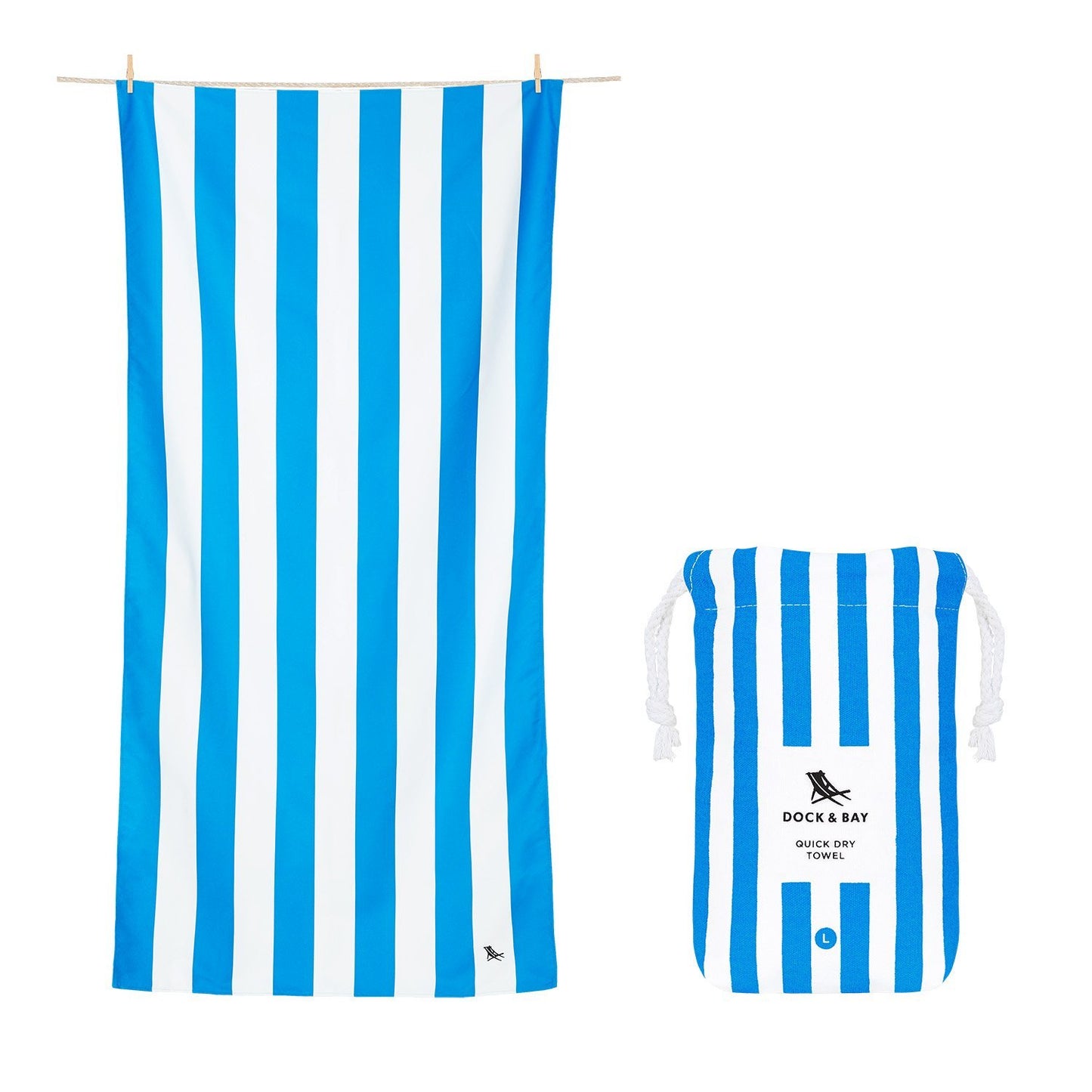 Cabana Large Towel - Bondi Blue Gifts Dock & Bay