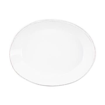 Lastra White Small Oval Baker Kitchen + Entertaining Vietri