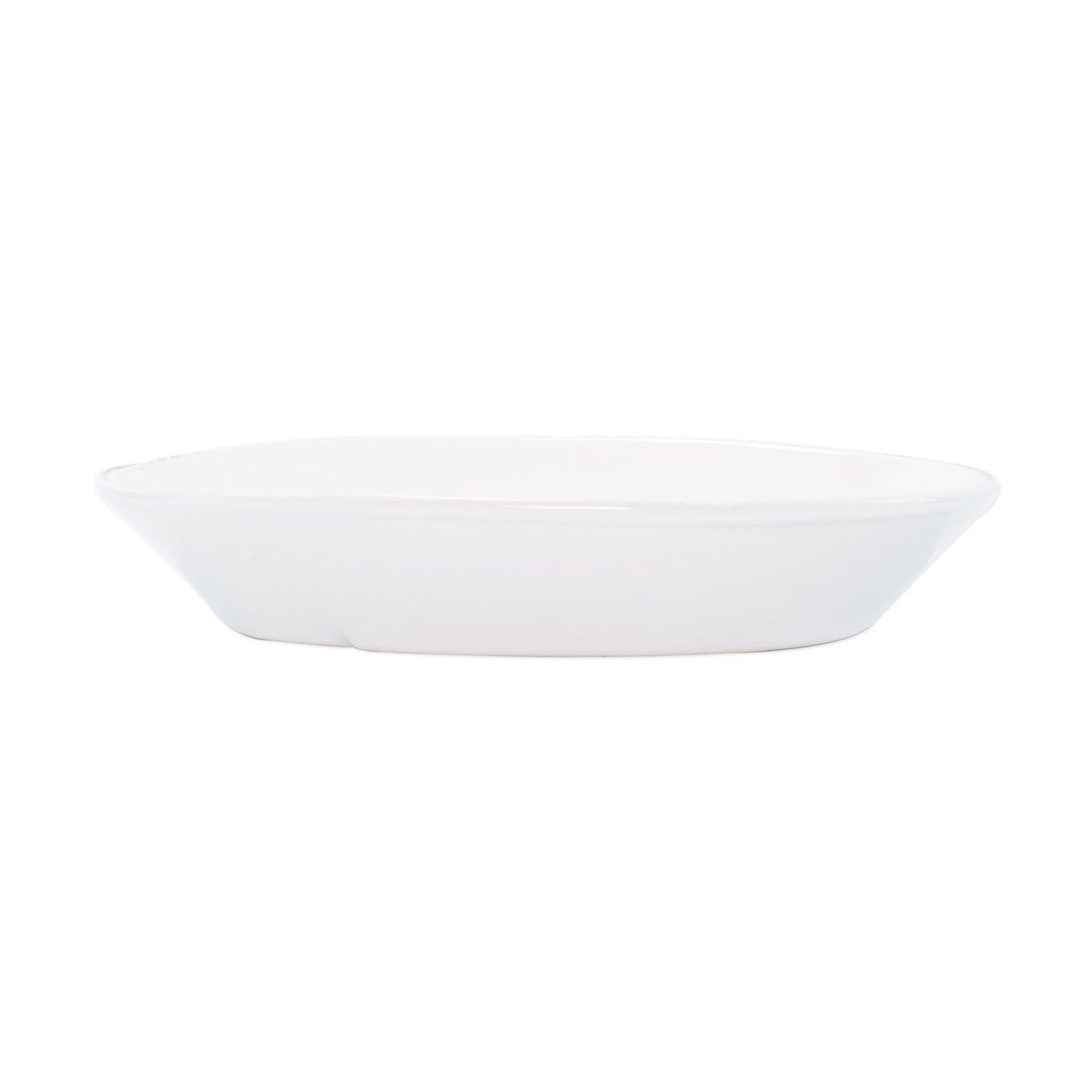 Lastra White Small Oval Baker Kitchen + Entertaining Vietri