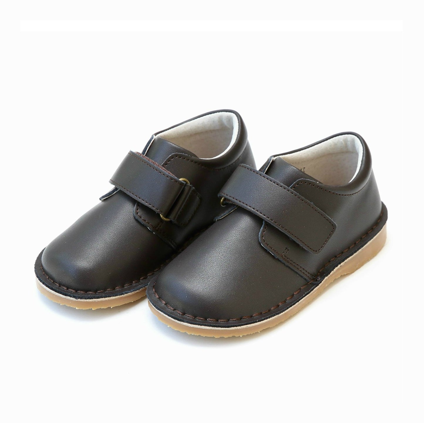 Oliver Stitch Down Velcro Boot - Chocolate Brown Shoes L'Amour