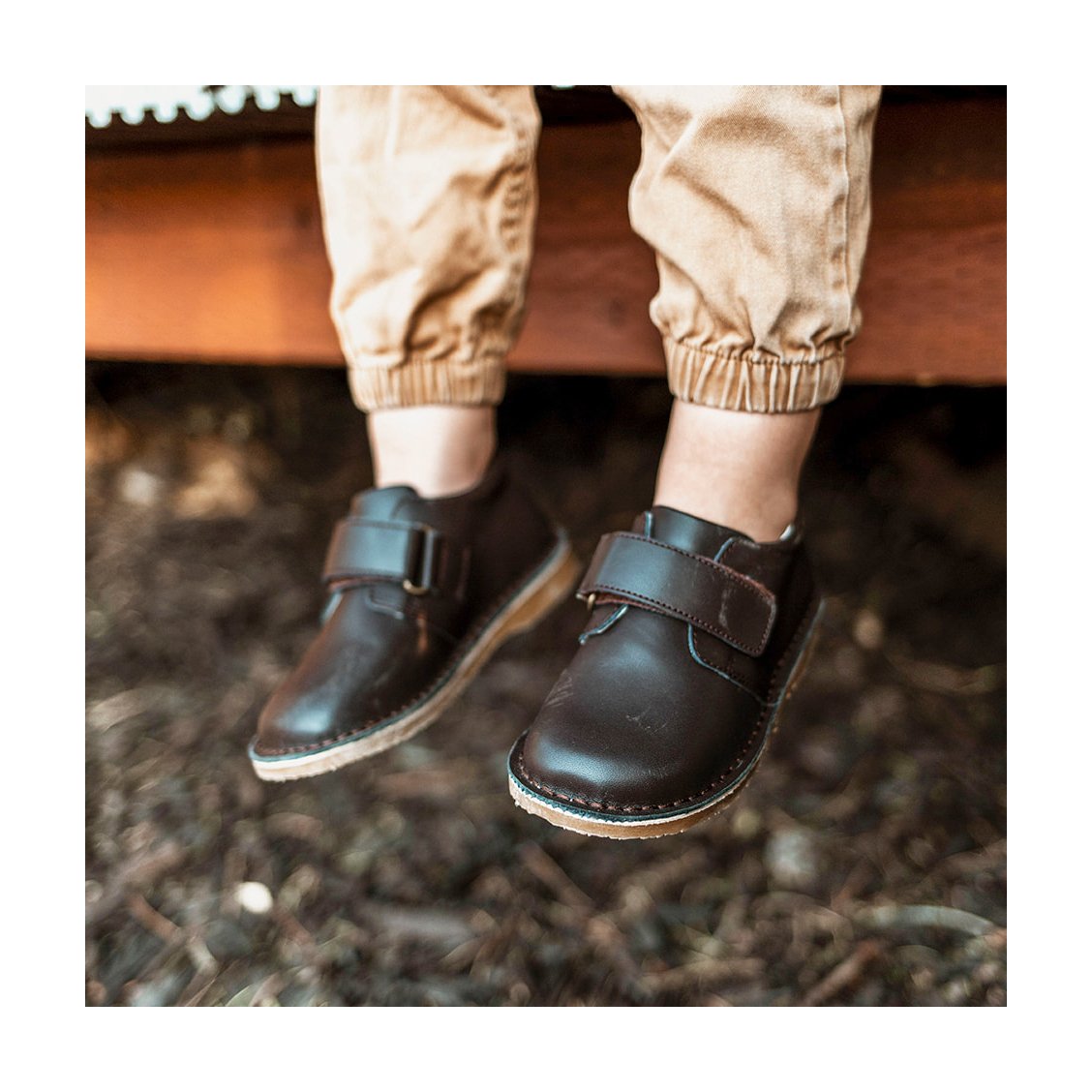 Oliver Stitch Down Velcro Boot - Chocolate Brown Shoes L'Amour