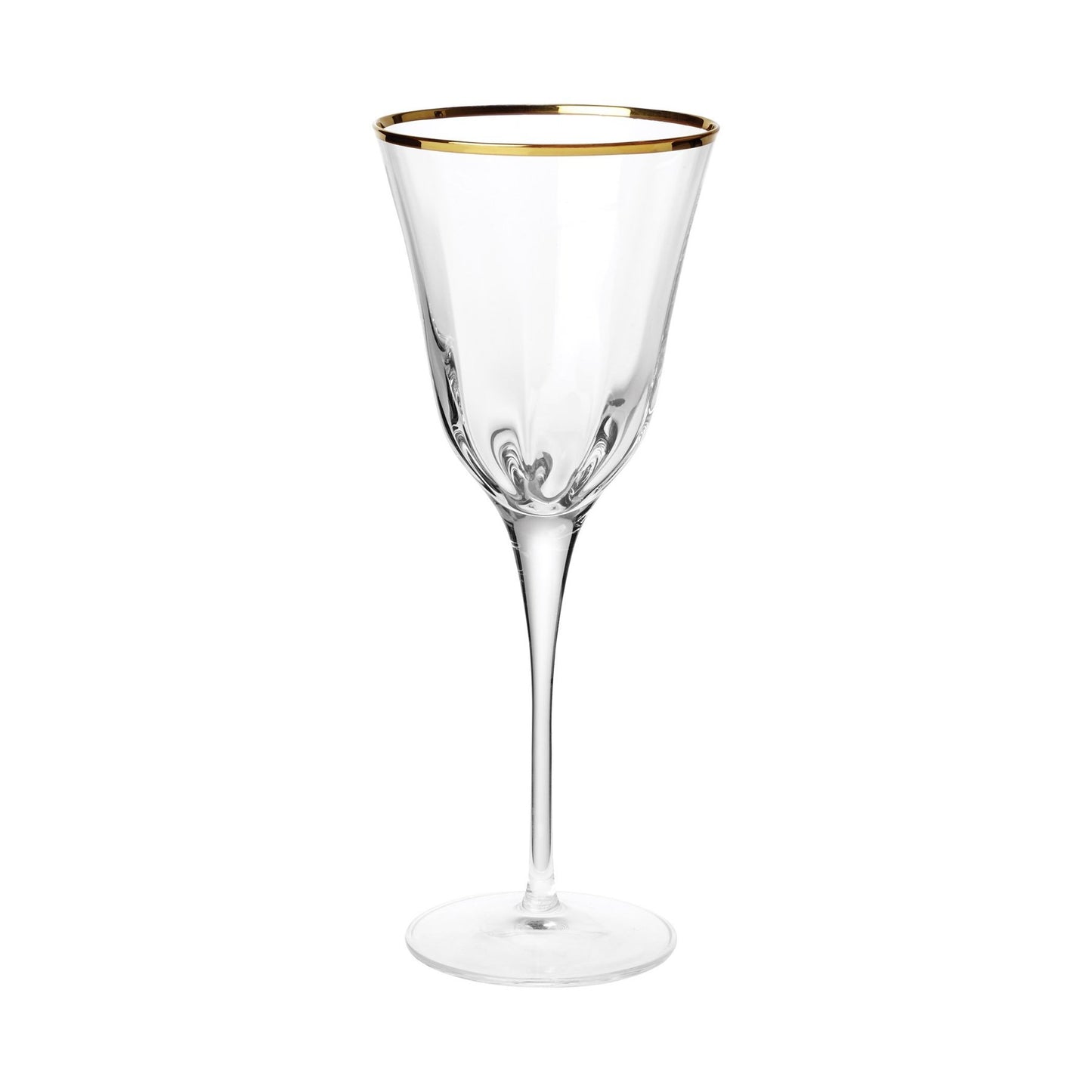 Optical Gold Wine Glass Home Decor Vietri