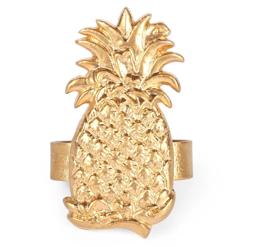 Color Block Pineapple Napkin Ring (4 pack) Home Decor Jayes Studio