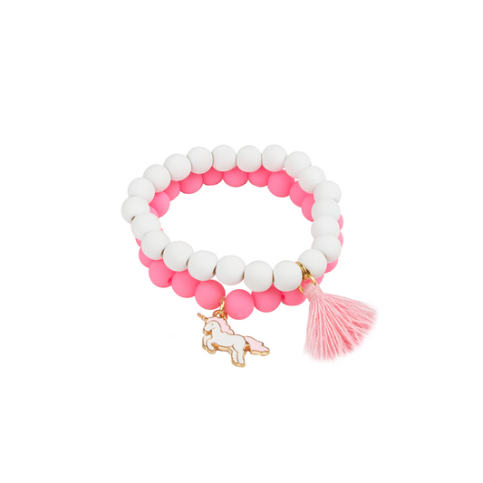 Pretty Pastel Soft Touch Bracelets Kids Jewelry Great Pretenders Pink Unicorn  