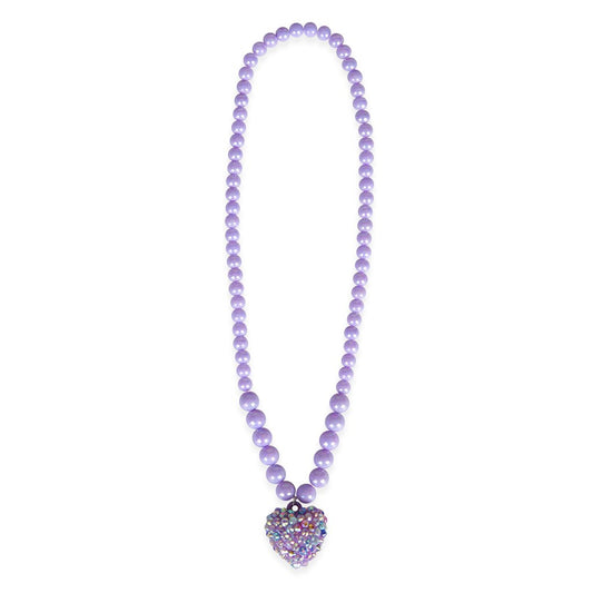 Rockin Heart Necklace - Purple Kids Jewelry Great Pretenders   