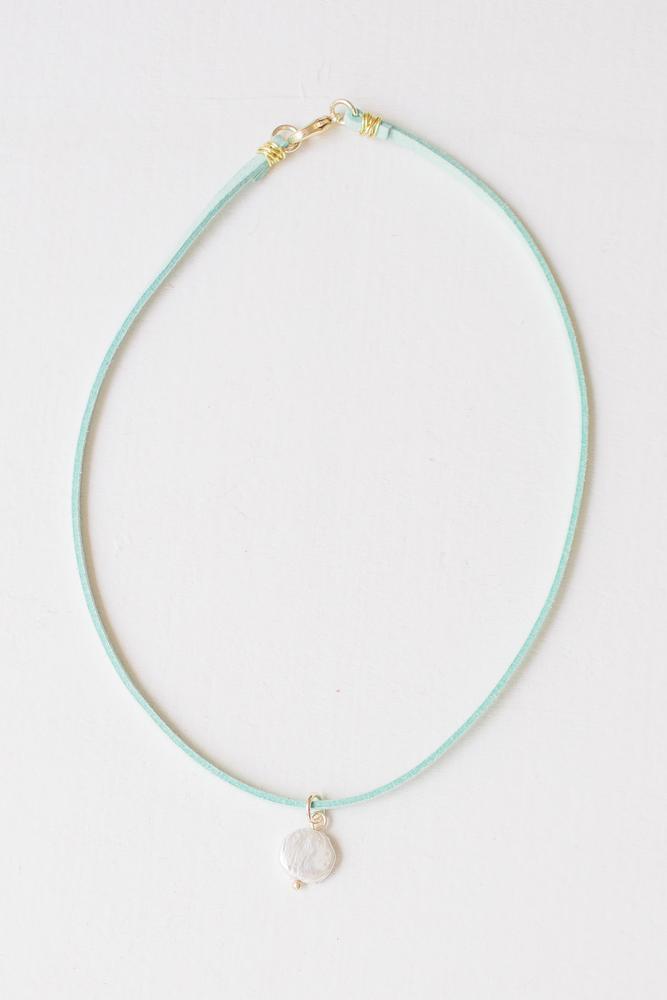 Rose Necklace - Aqua Accessories Leslie Curtis Jewelry