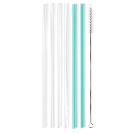 Clear & Aqua Reusable Straw Set (Tall) Insulated Drinkware Swig   