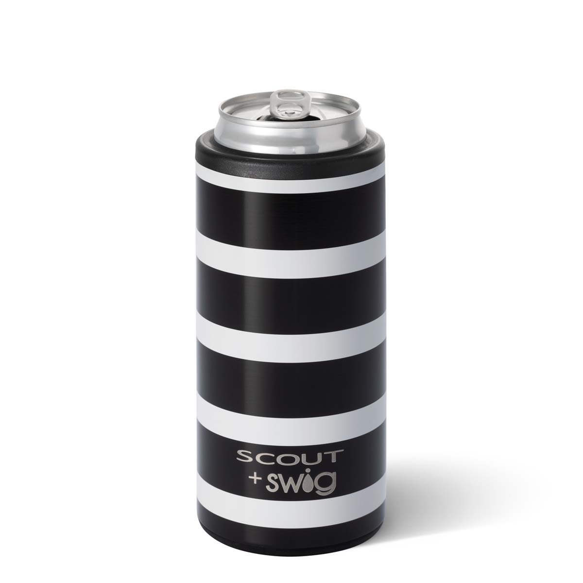 12 oz Skinny Can Cooler - Fleetwood Black Gifts Swig
