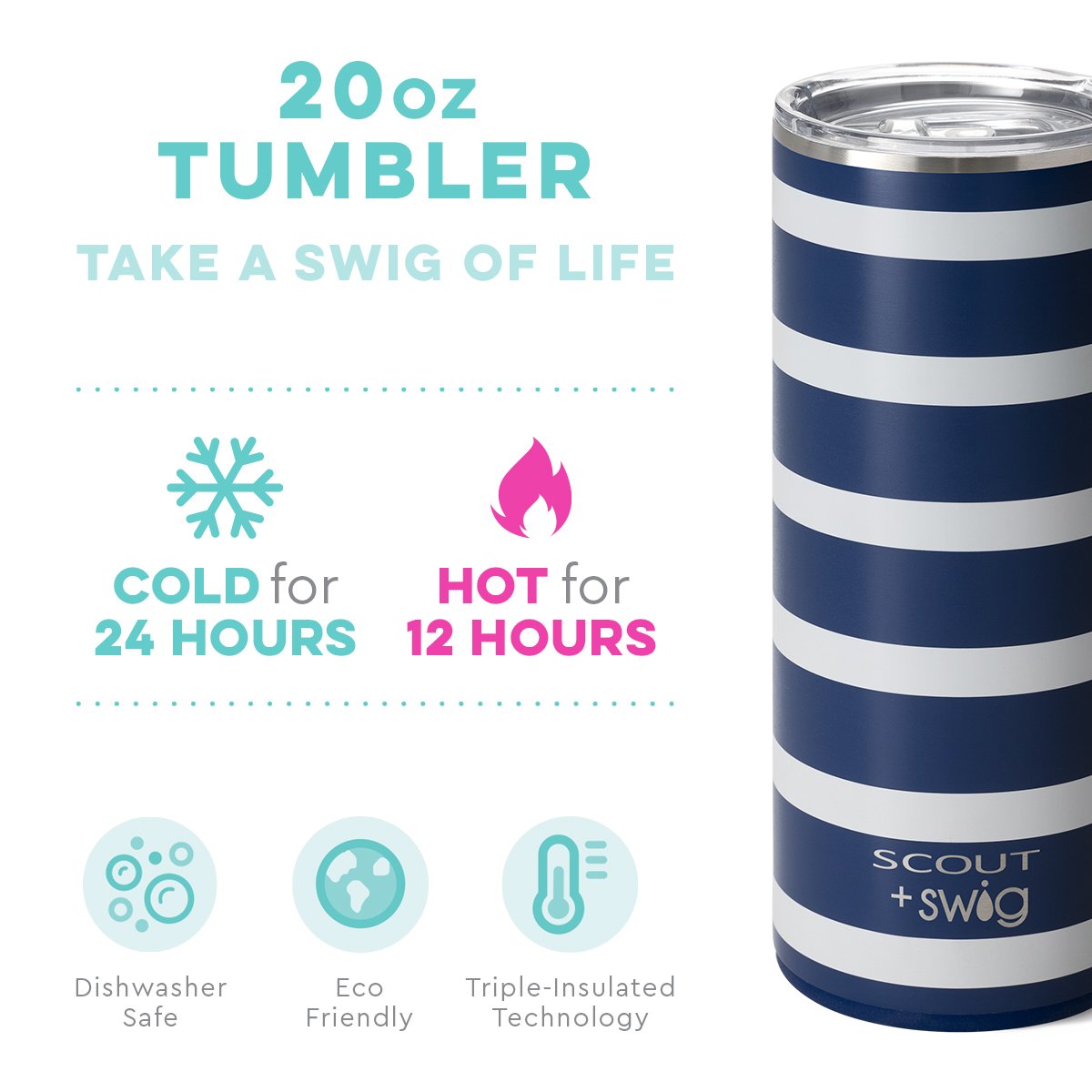 20 oz Tumbler - Nantucket Navy Gifts Swig