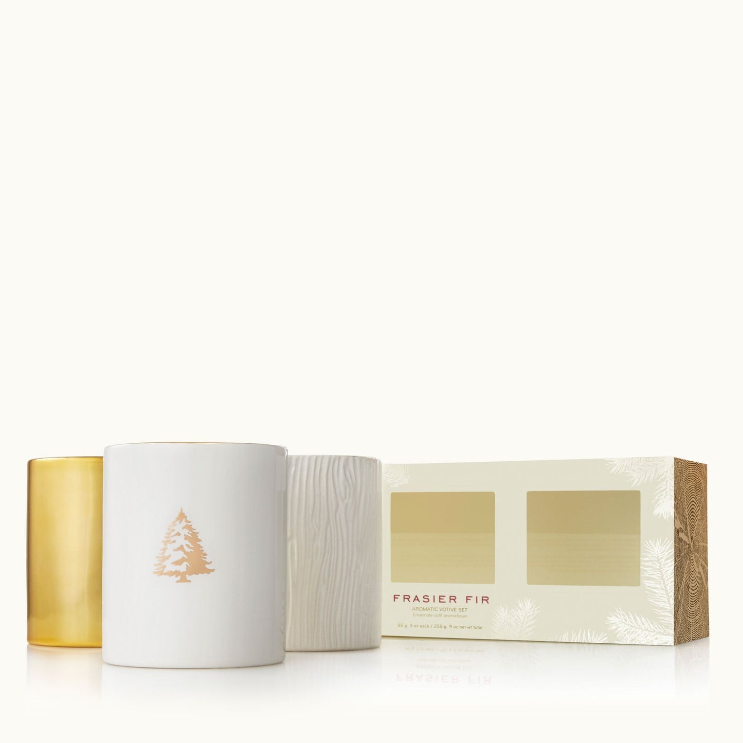Frasier Fir Gilded Poured Candle Trio Set Gifts Thymes
