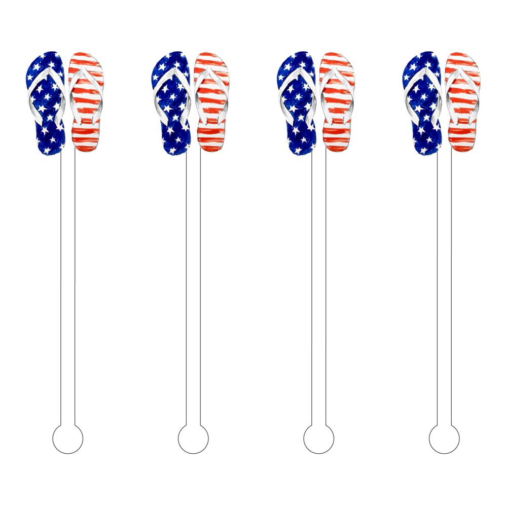 I Love the USA Flip Flops Acrylic Sticks Acrylic Sticks Gifts Acrylic Sticks