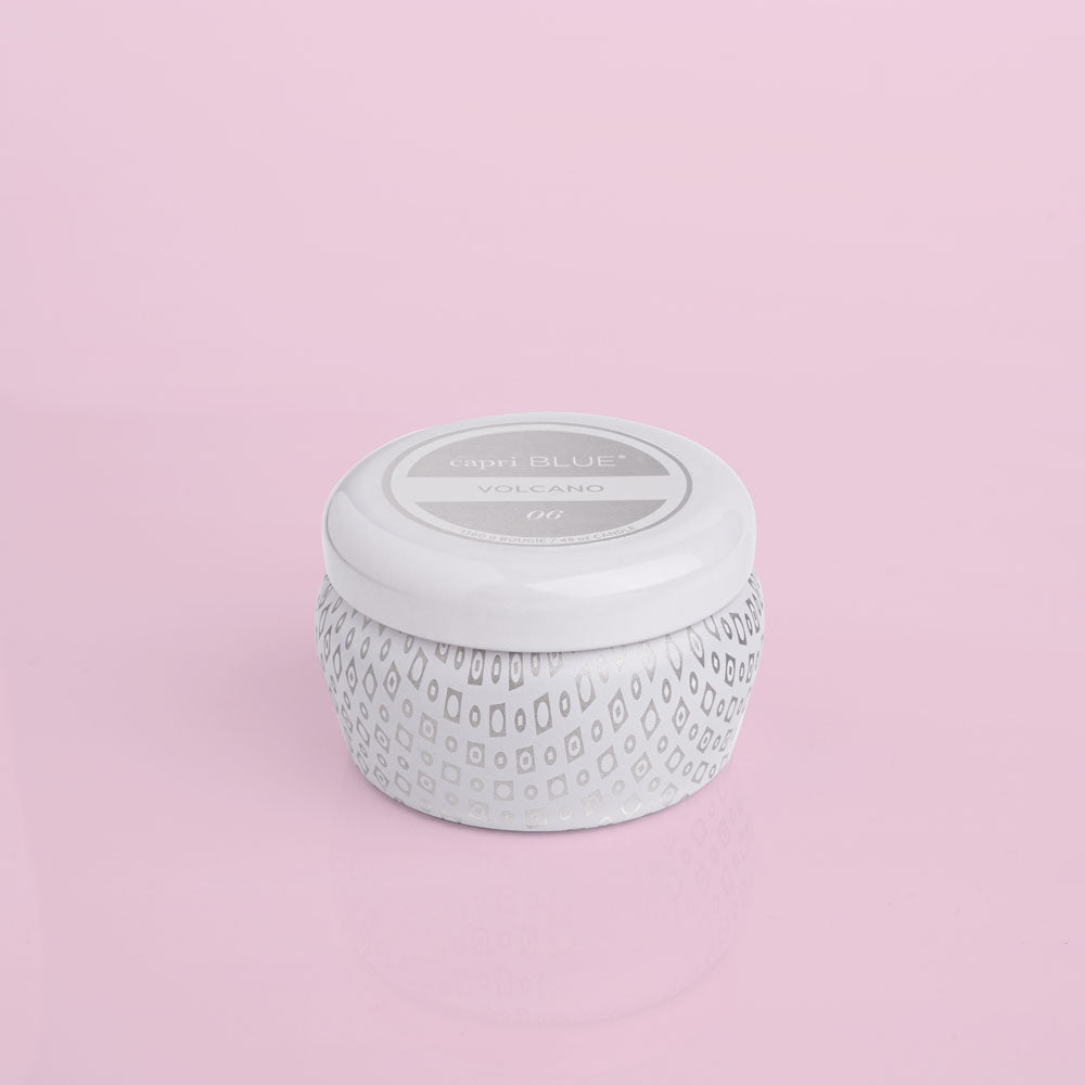 Volcano Signature White Mini Tin Candle Gifts Capri Blue