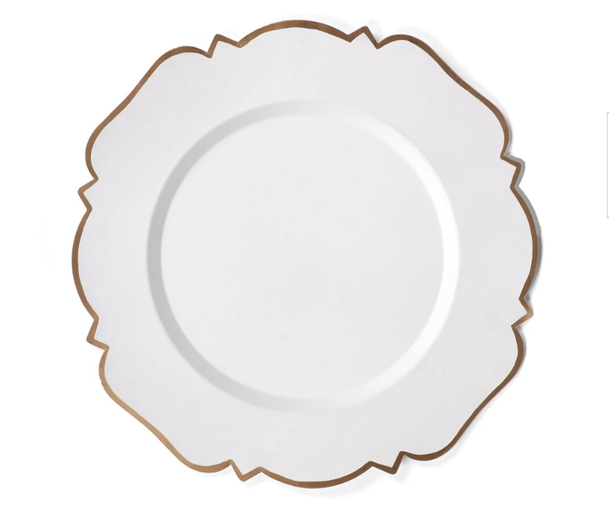 White Abbey Charger Home Decor Jayes Studio