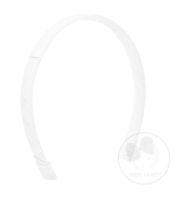 Grosgrain Add a Bow 1/2" Headband - White Accessories Wee Ones
