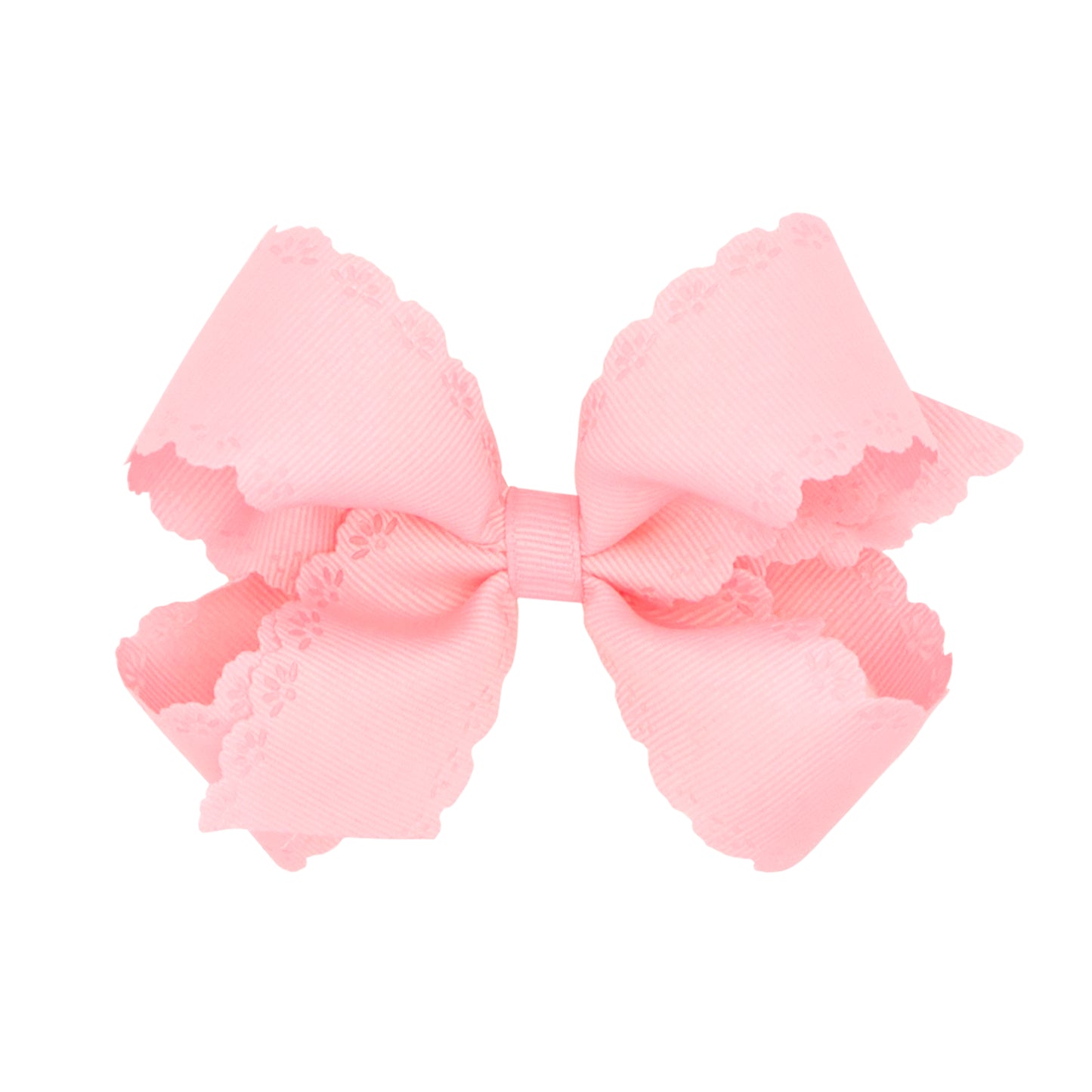 Medium Eyelet Embossed Grosgrain Bow - Light Pink Kids Hair Accessories Wee Ones   