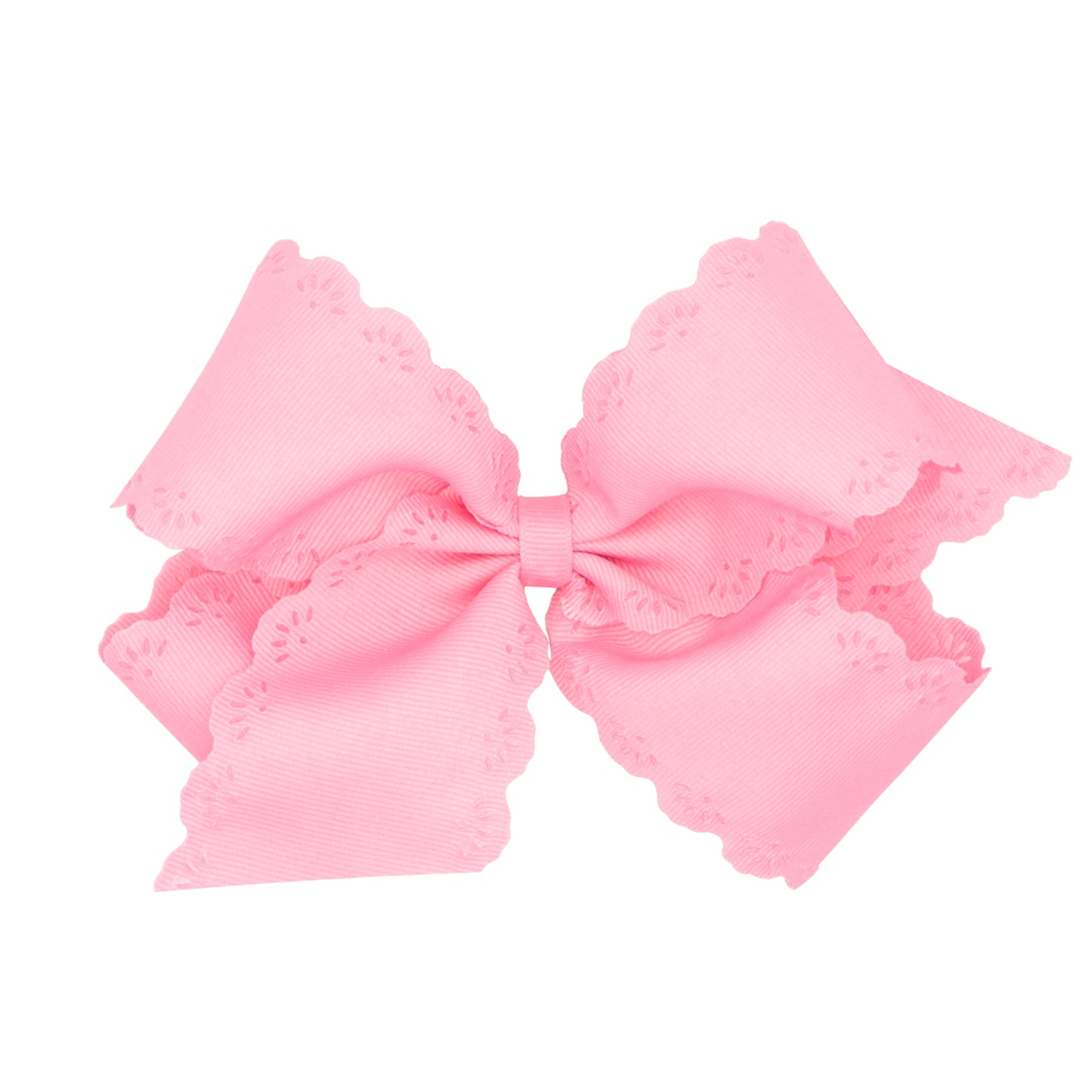 Small King Eyelet Embossed Grosgrain Bow - Light Pink Kids Hair Accessories Wee Ones