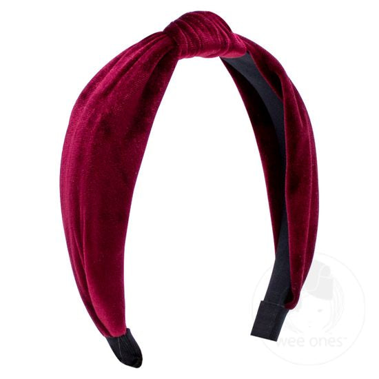 Velvet Knot Headband - Cranberry Kids Hair Accessories Wee Ones   