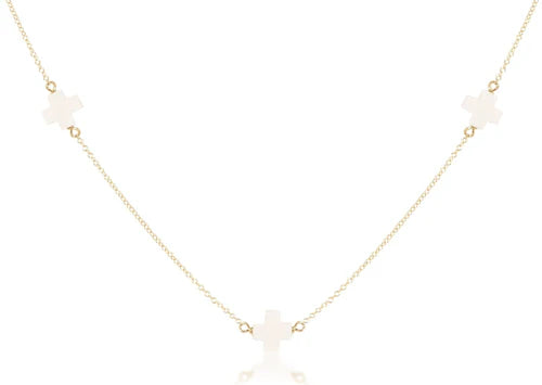 15" Choker Simplicity Chain Gold - Off-White Necklaces enewton