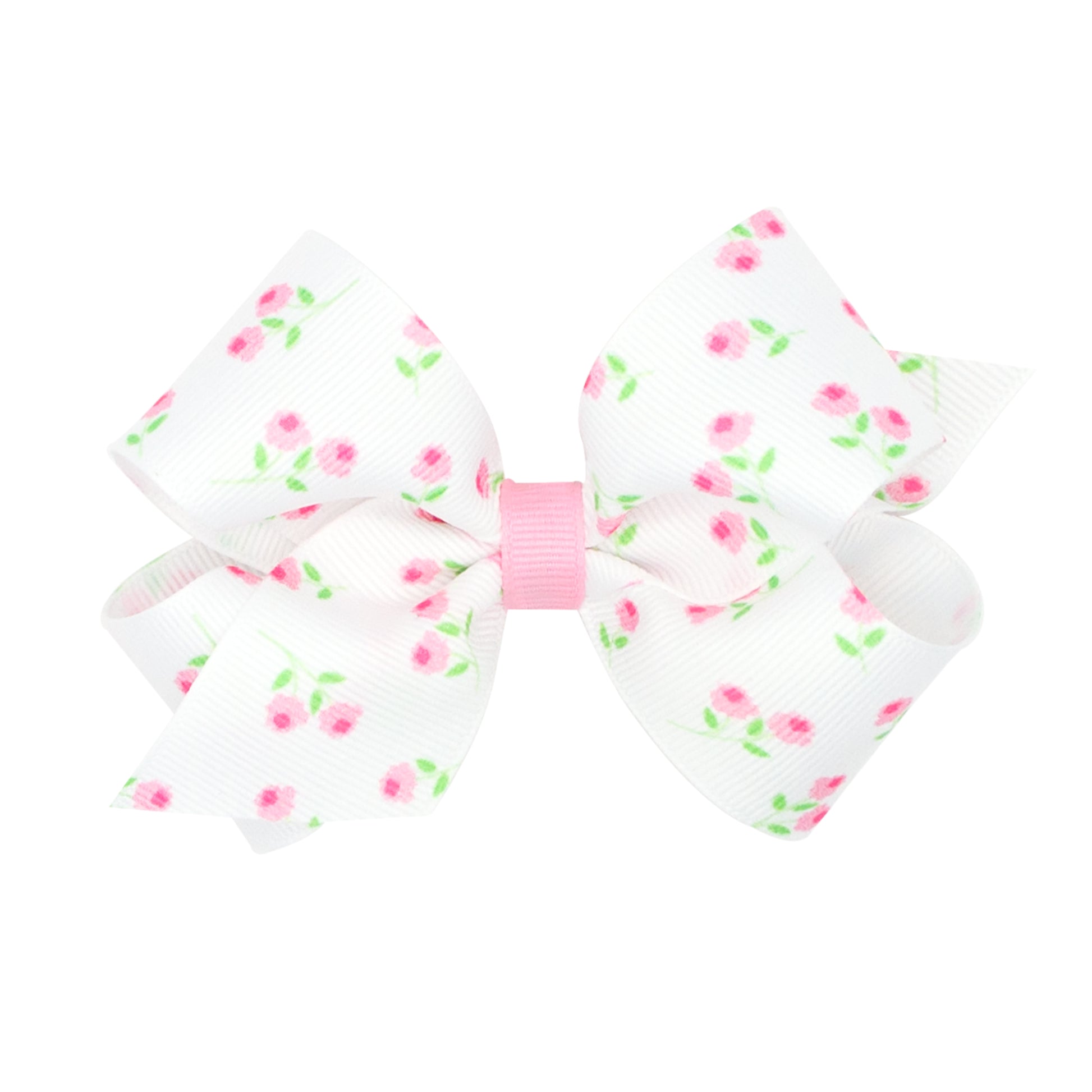 Medium Rose Patterned Printed Grosgrain Hair Bow Kids Hair Accessories Wee Ones