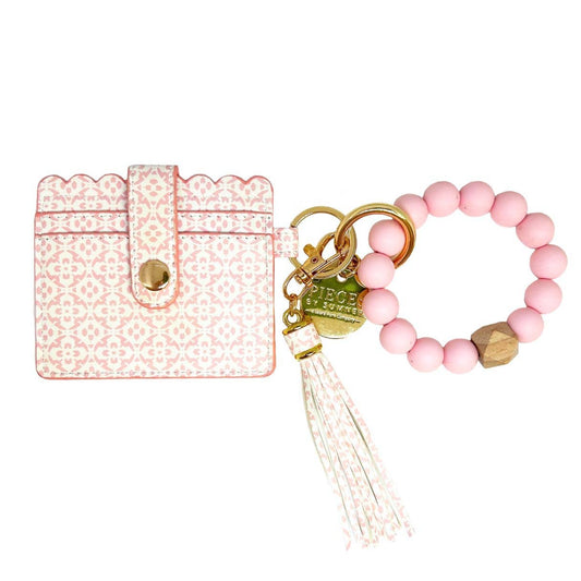 Porto Tiles Blush Keychain Wristlet Wallet Misc Accessories Laura Park Designs   