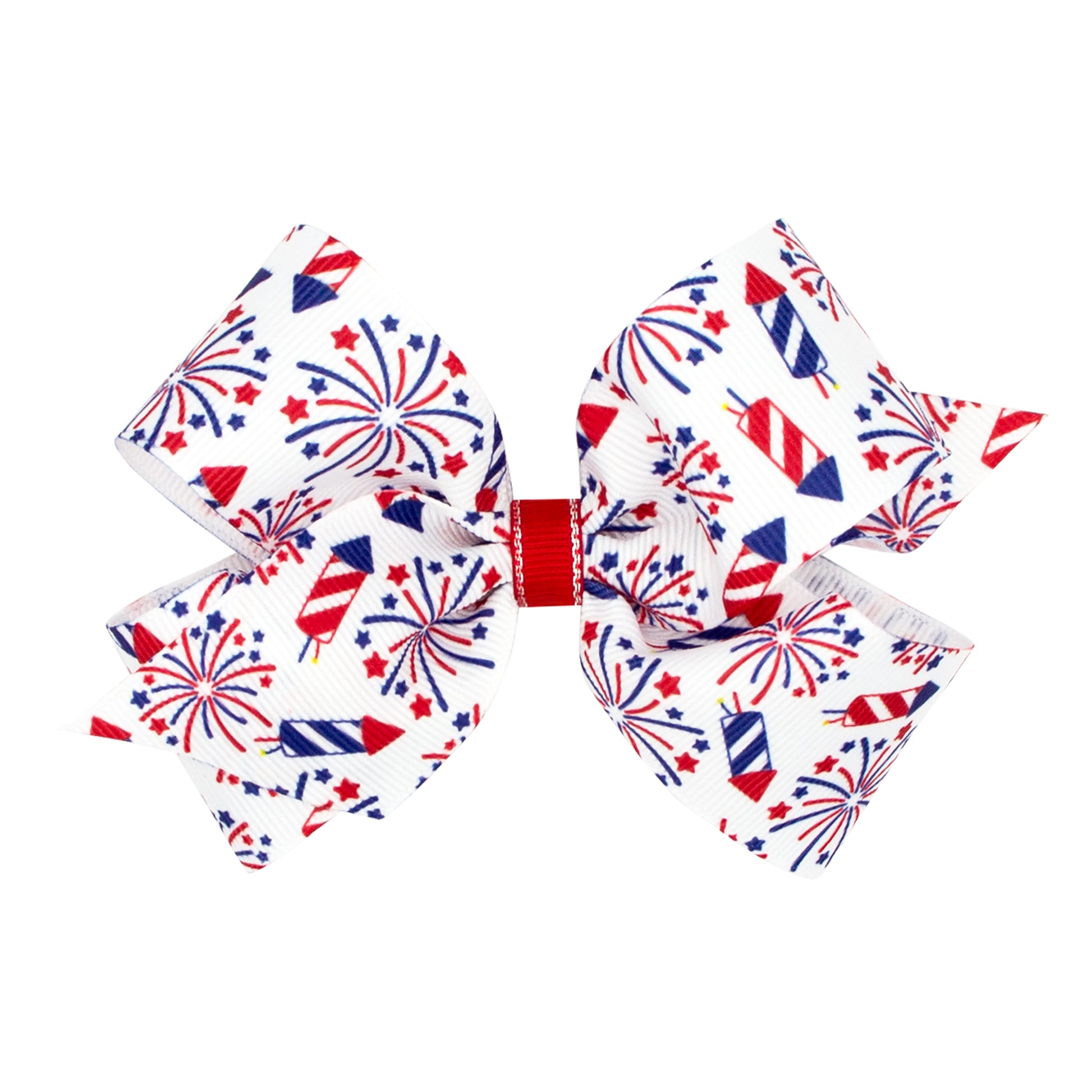 Medium Grosgrain Hair Bows with Americana Print - Firework Kids Hair Accessories Wee Ones