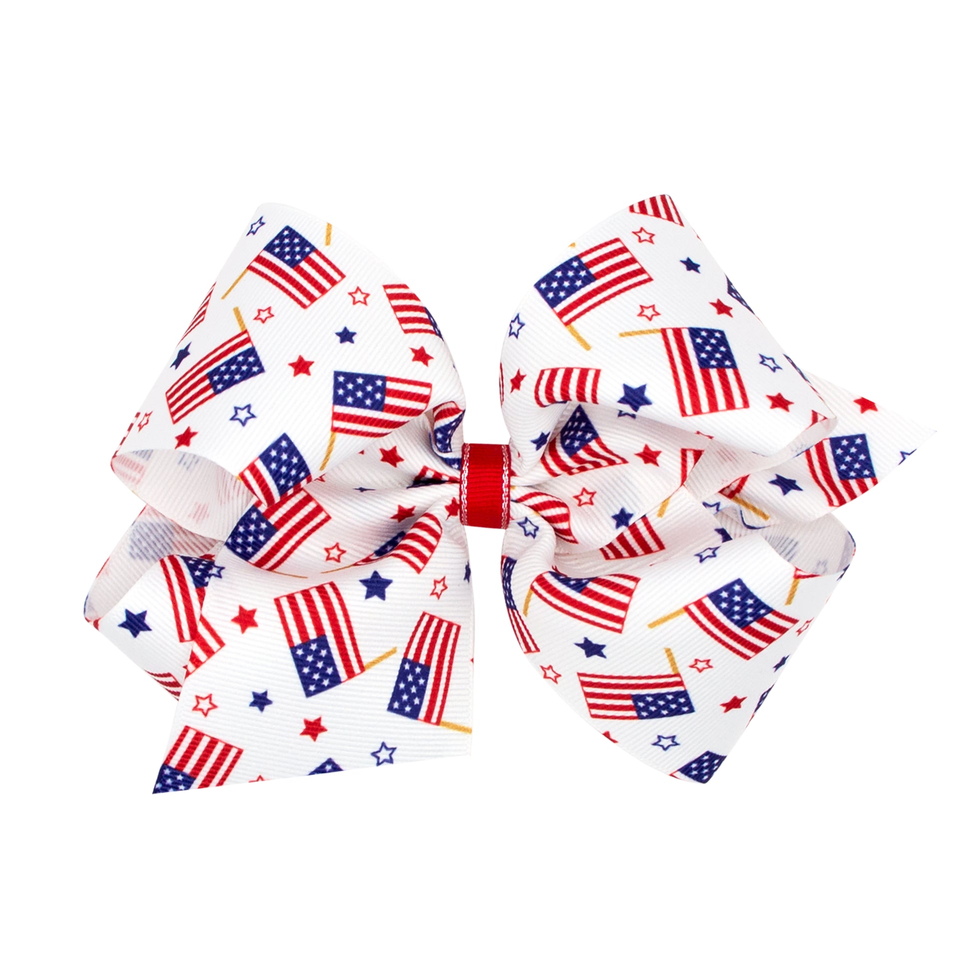 King Grosgrain Hair Bows with Americana Print - Flag Kids Hair Accessories Wee Ones