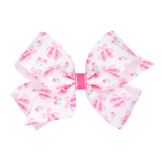 Medium Ballet Slipper Print Grosgrain Print Hair Bow Kids Hair Accessories Wee Ones