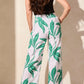 Pull On Ankle Pants w/ Pleats - Kelly/White Floral Pants Tribal