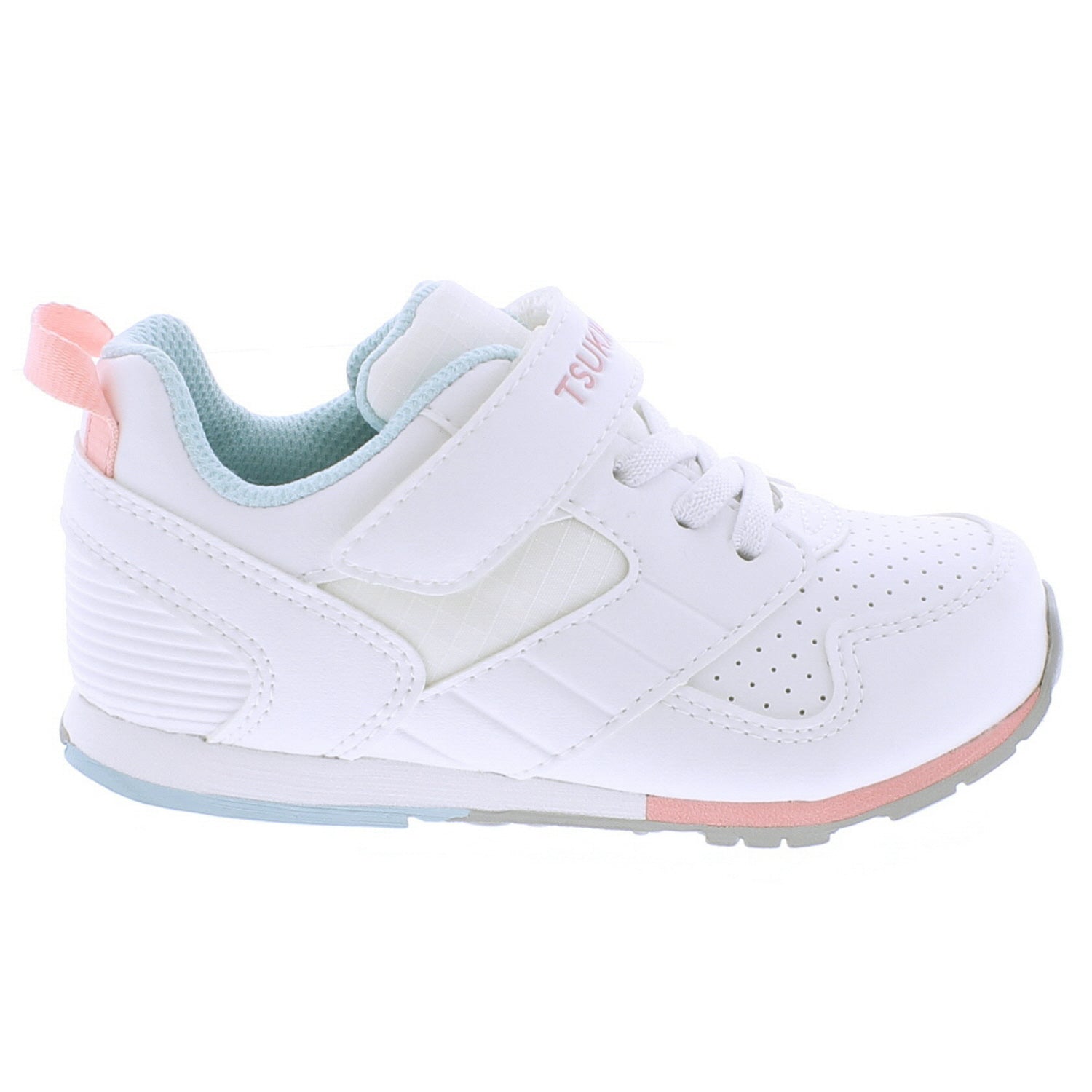 White/Pink Racer Girls Shoes Tsukihoshi   