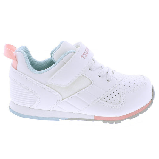 White/Pink Racer Girls Shoes Tsukihoshi   