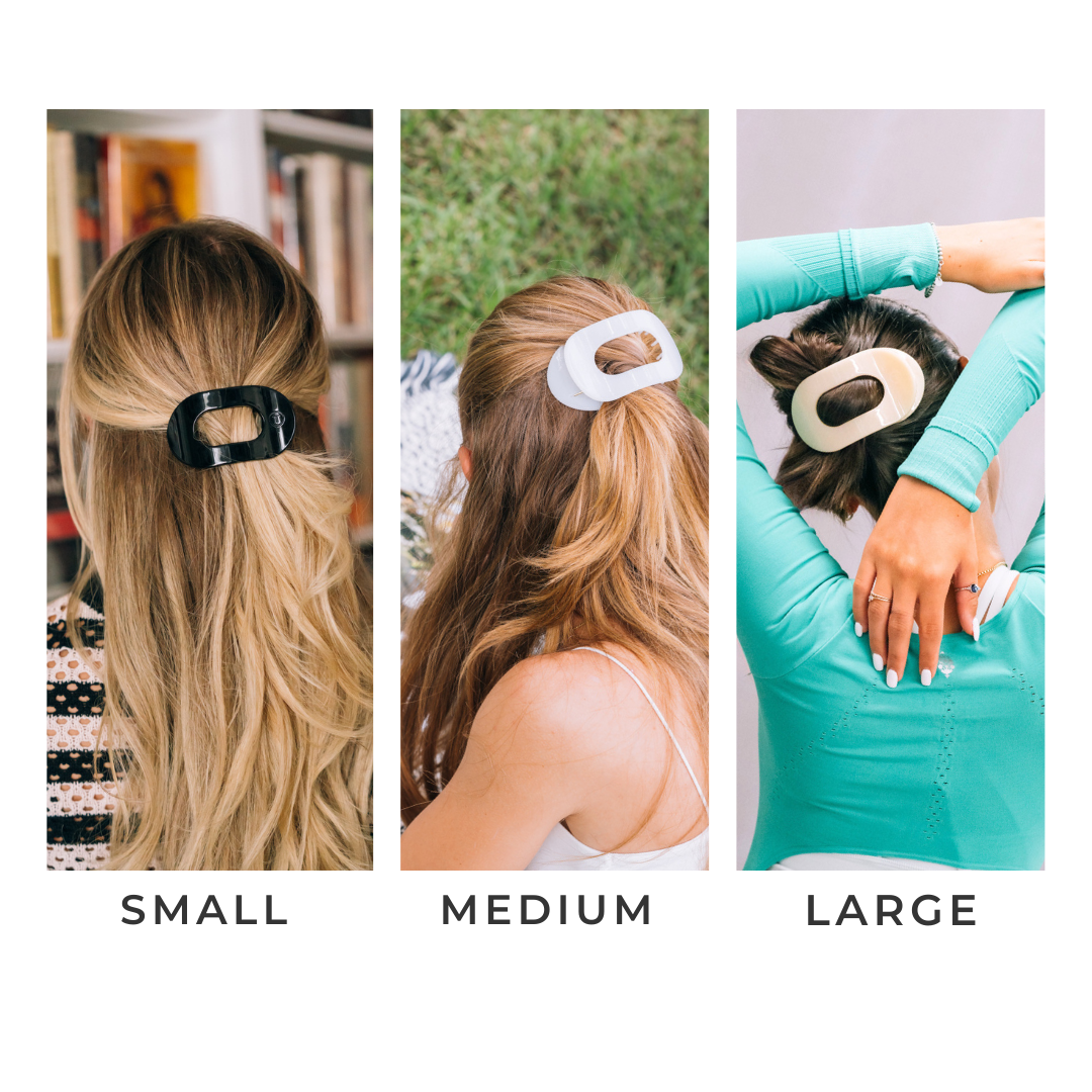 Coconut White Large Flat Round Clip Hair Accessories TELETIES   