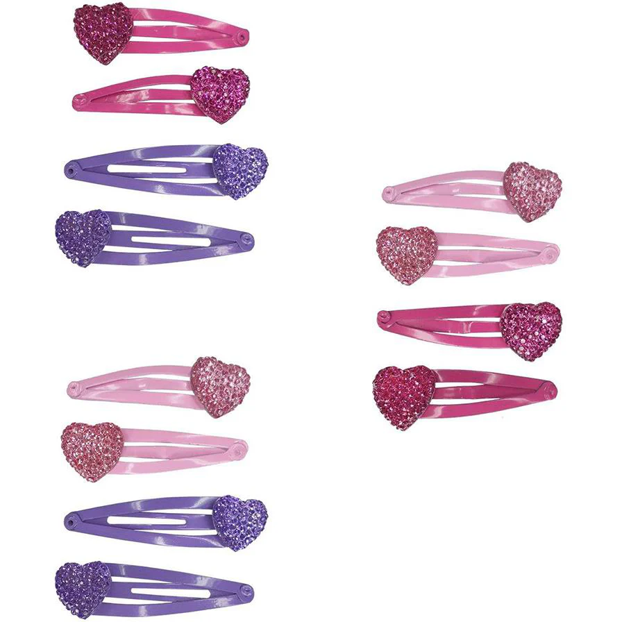 Sparkly My Heart Snap Clips Kids Hair Accessories Great Pretenders