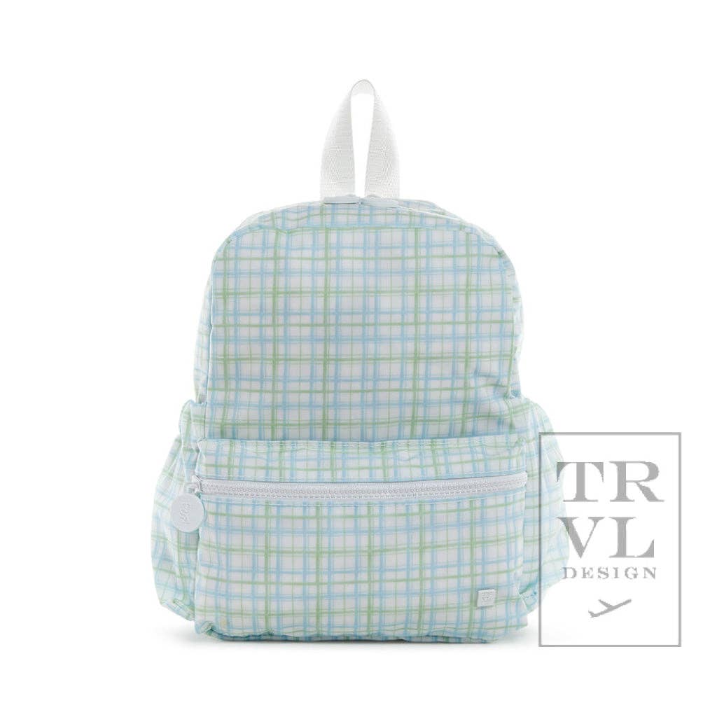 Mini Backer - Classic Plaid Green Backpack Kids Backpacks + Bags TRVL Design