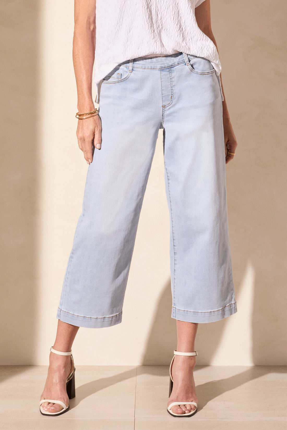 Audrey Pull On Flare Jeans w/ Pockets - Light Surf Jeans Tribal