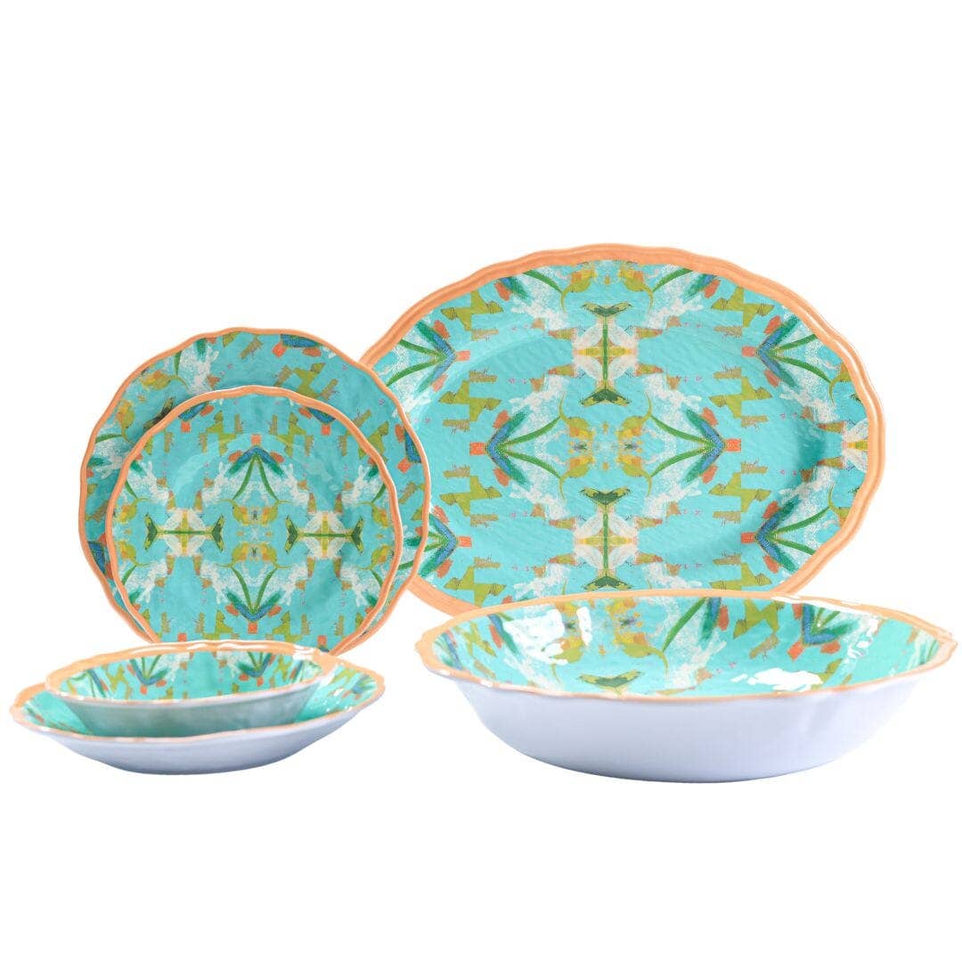 English Garden Turquoise Melamine: Serving Bowl Home Decor Laura Park Designs   