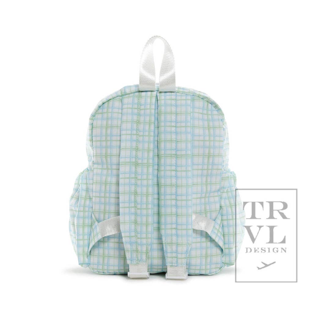 Mini Backer - Classic Plaid Green Backpack Kids Backpacks + Bags TRVL Design