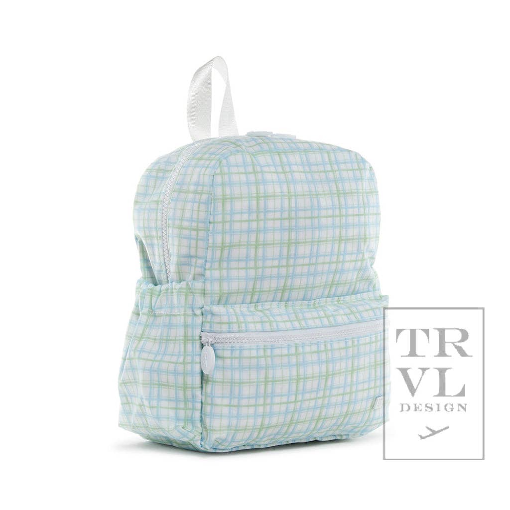 Mini Backer - Classic Plaid Green Backpack Kids Backpacks + Bags TRVL Design