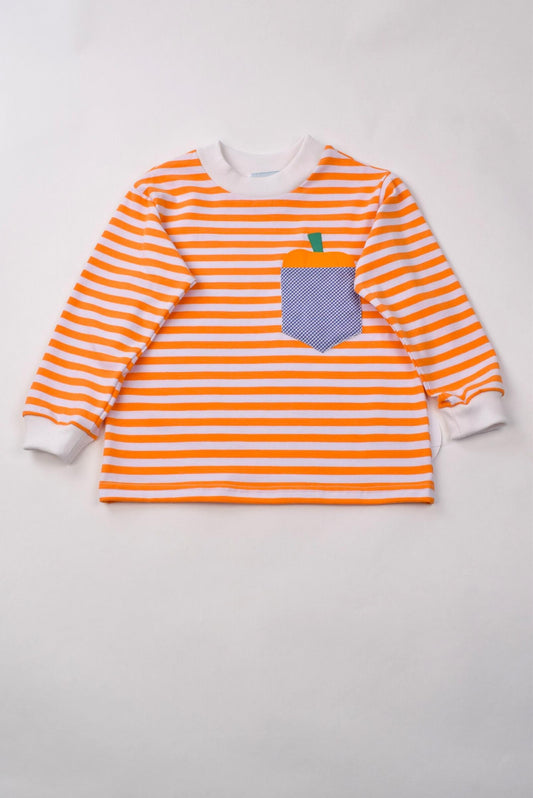 Pumpkin in Pocket L/S Shirt with Blue Check Pants Boys Sets Funtasia Too   