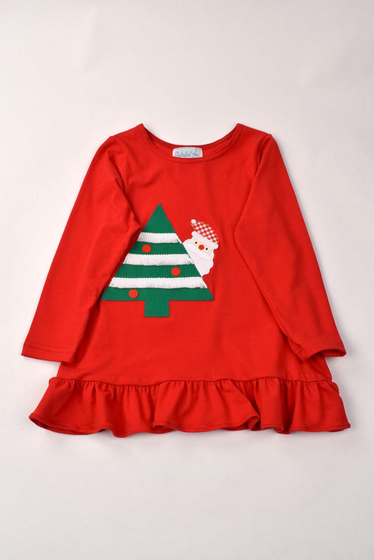 Santa Red Baby Doll Top with Red Stripe Leggings Girls Sets Funtasia Too   