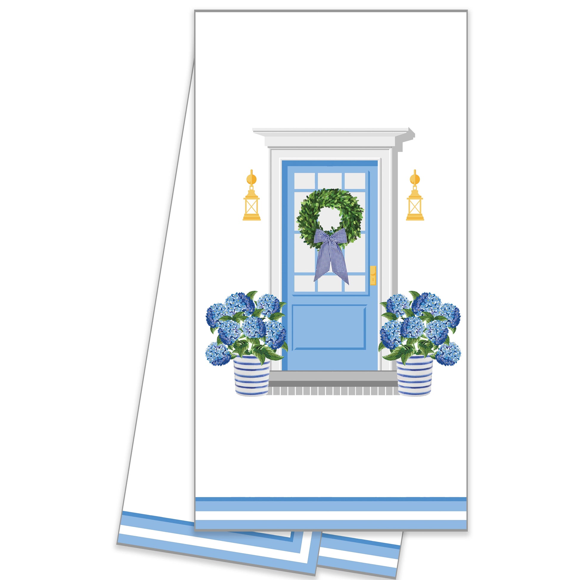 Tea Towel - Hydrangeas Front Door Kitchen + Entertaining WH Hostess Social Stationery