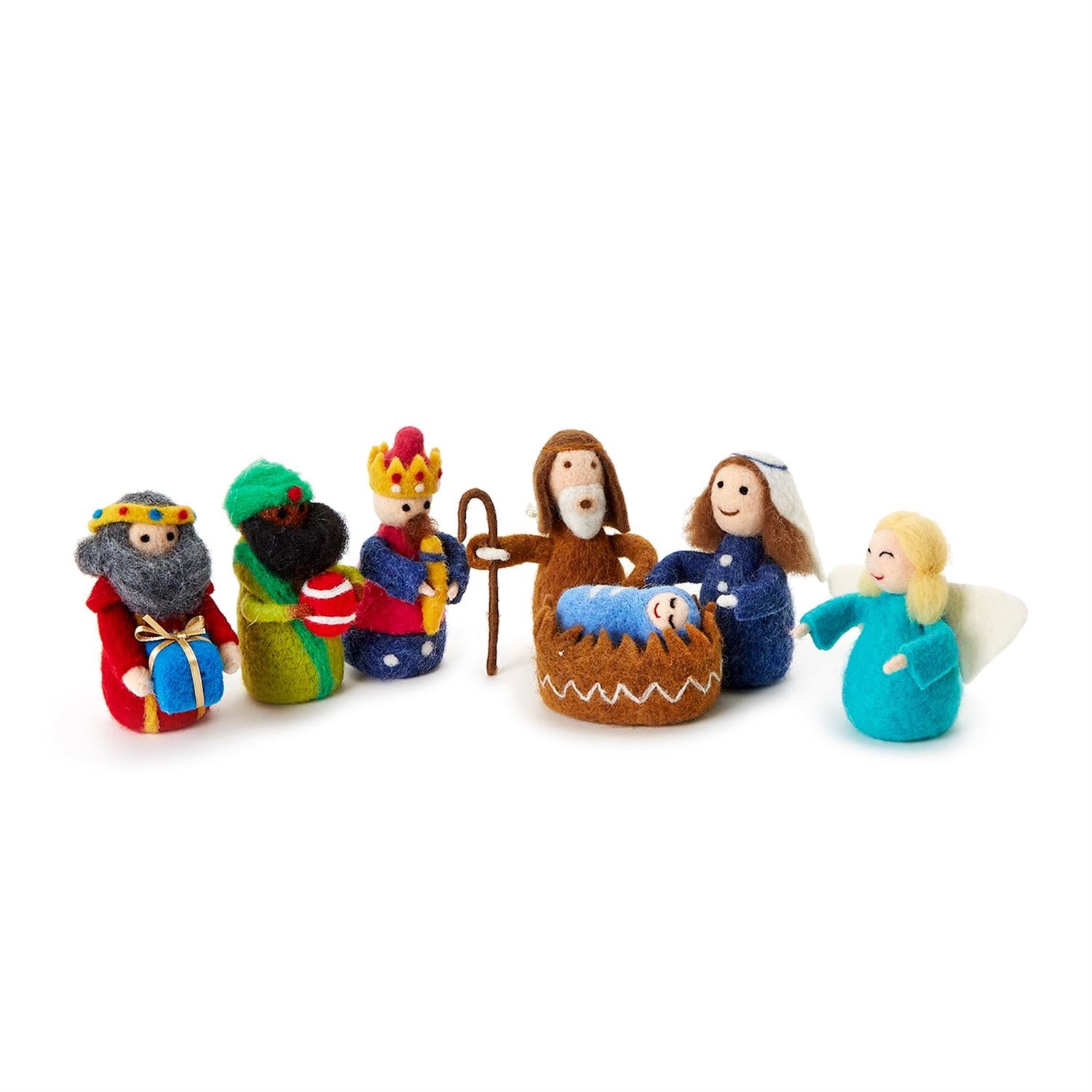 7 Piece Hand Crafted Felt Nativity Set Seasonal Cupcakes & Cartwheels   