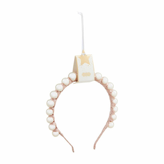 Blush Beaded Headband Hair Accessories Mudpie   