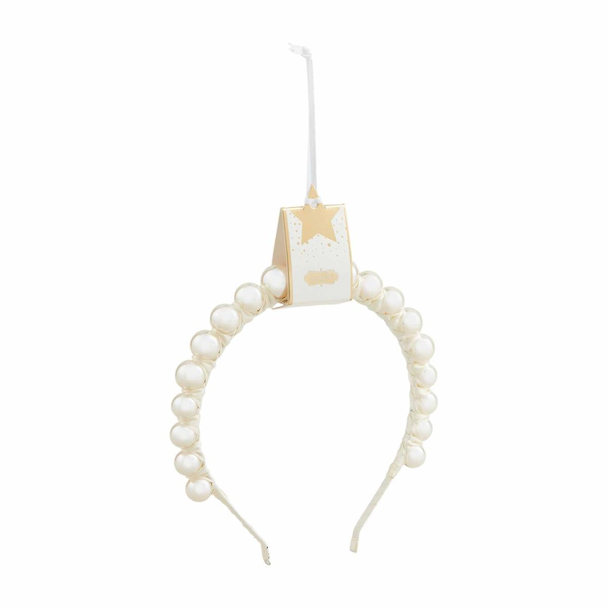 Ivory Beaded Headband Hair Accessories Mudpie   