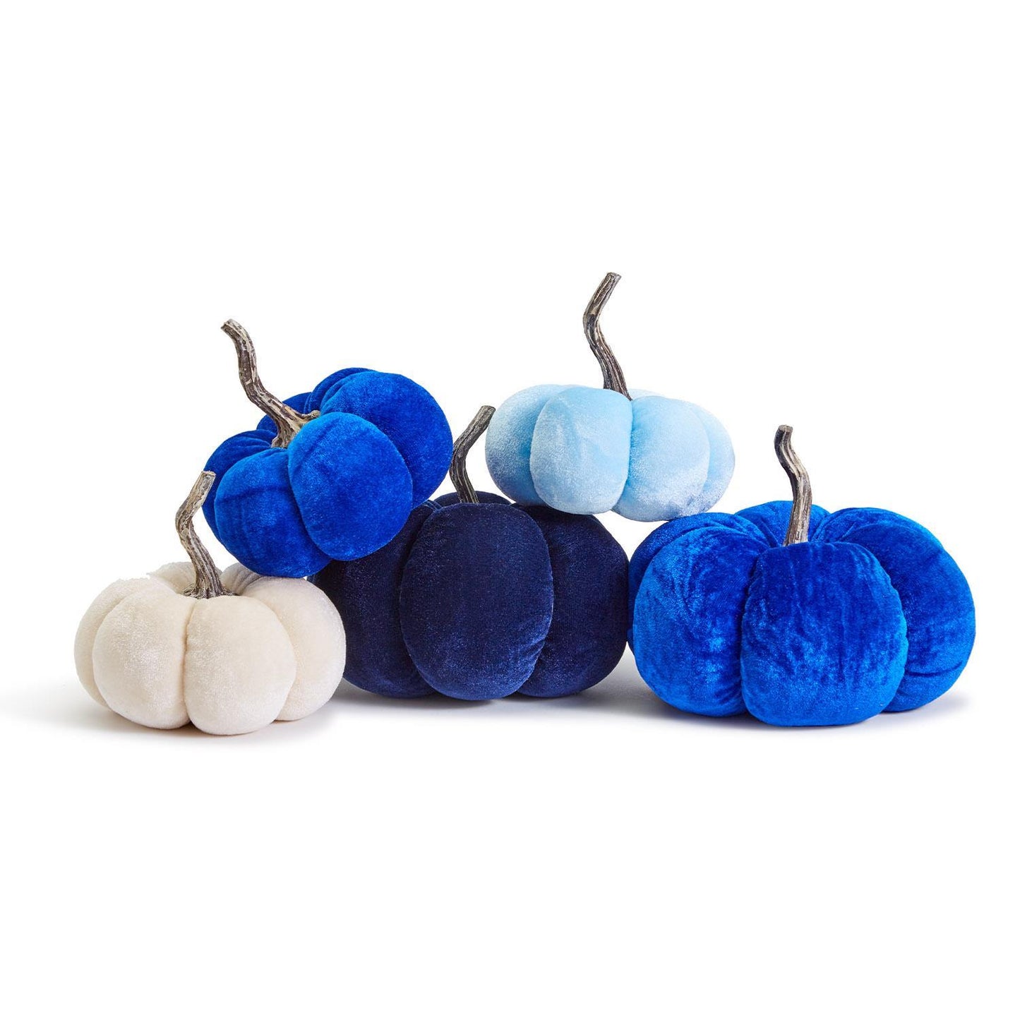 Blues Hues Velvet Pumpkins Home Decor Two's Company   