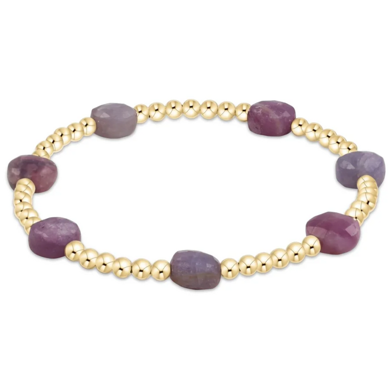 Admire Gold 3mm Bead Bracelet - Ruby Bracelets enewton