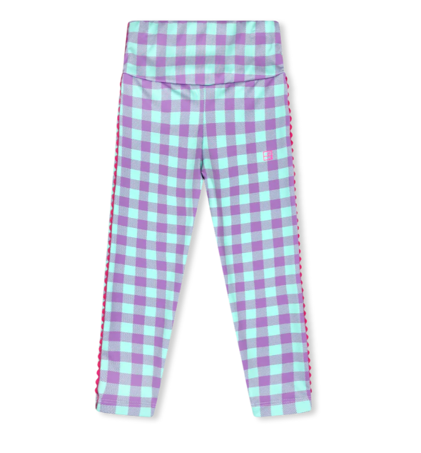 Abigail Highwaist Legging - Totally Precious Check/Power Pink Girls Pants + Leggings Set Athleisure   