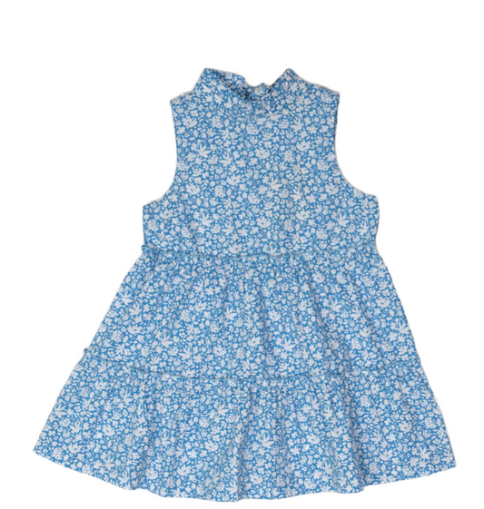 Addison Dress - Blue & White Floral Girls Play Dresses The Oaks Apparel Company   