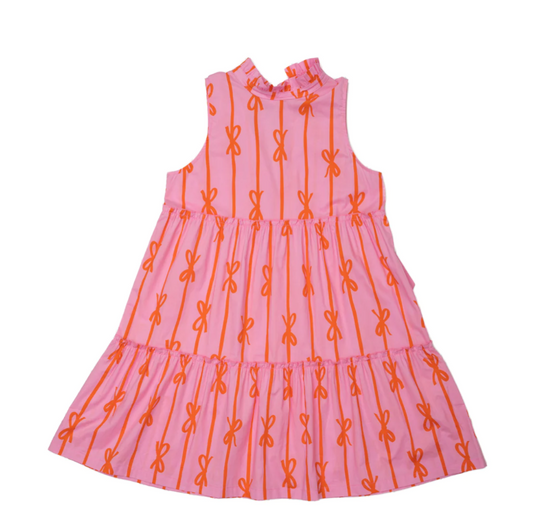 Christa Mom Dress - Pink Bow Short Dresses The Oaks Apparel Company   