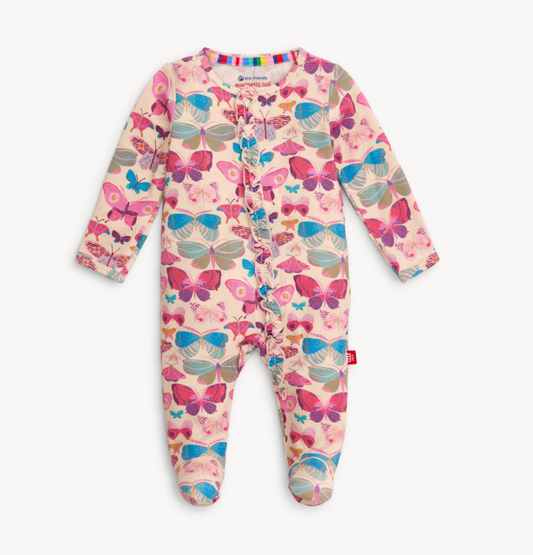 All A-Flutter Modal Footie w/ Ruffle Baby Sleepwear Magnetic Me
