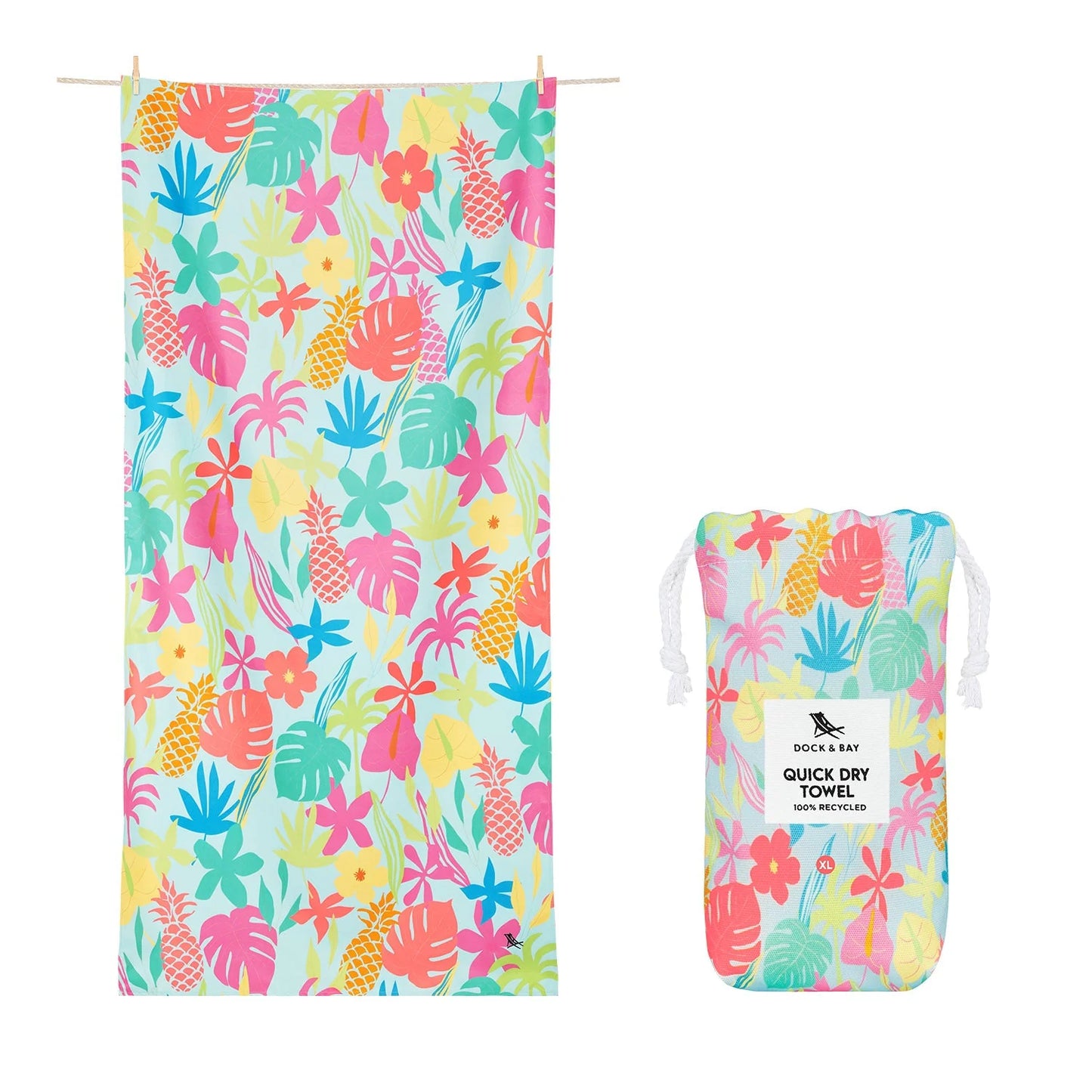 XL Quick Dry Towel - Aloha Glow Textiles Dock & Bay